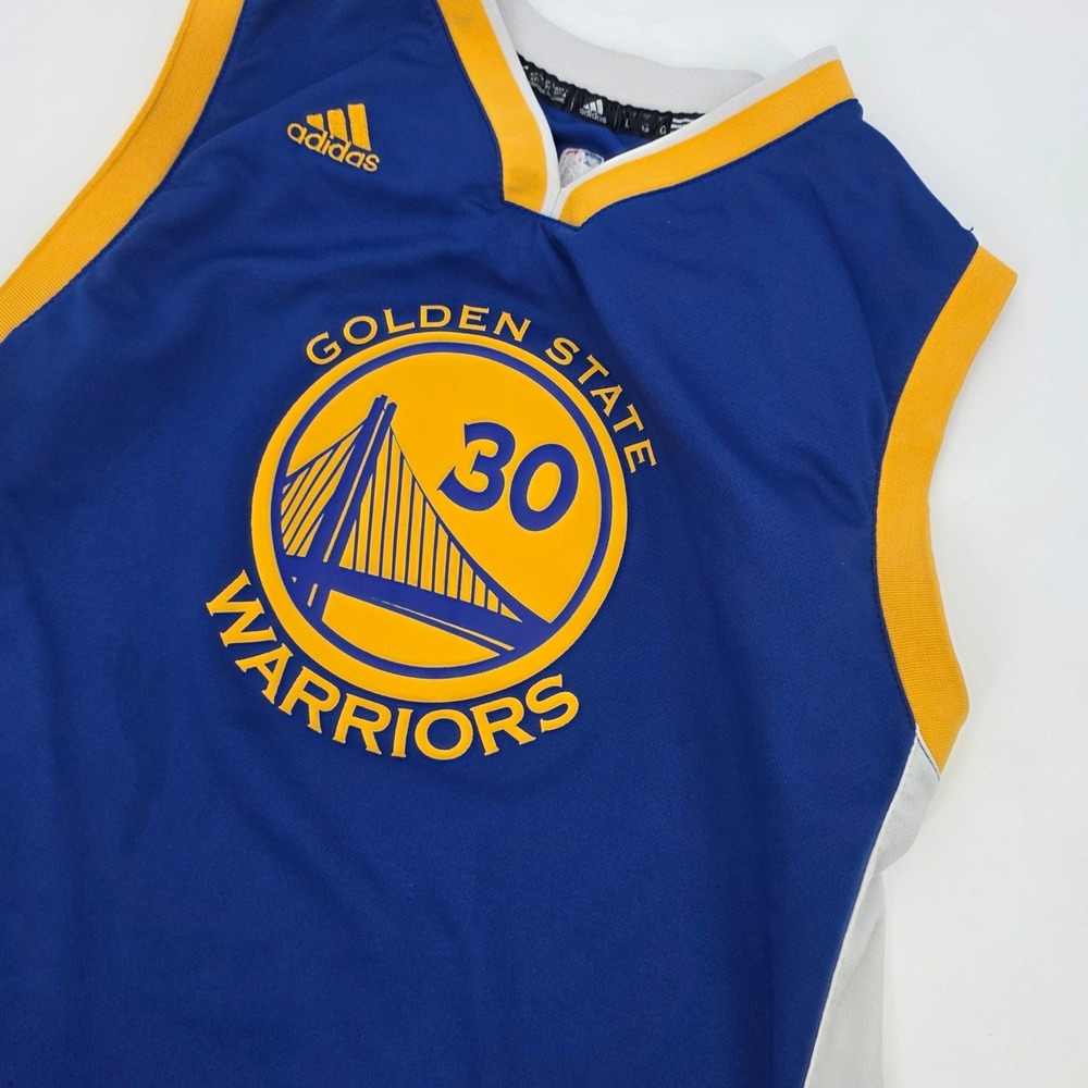 ADIDAS STEPH CURRY GOLDEN STATE WARRIORS JERSEY YOUTH LARGE 14-16 BLUE NBA 30 - Picture 9 of 12